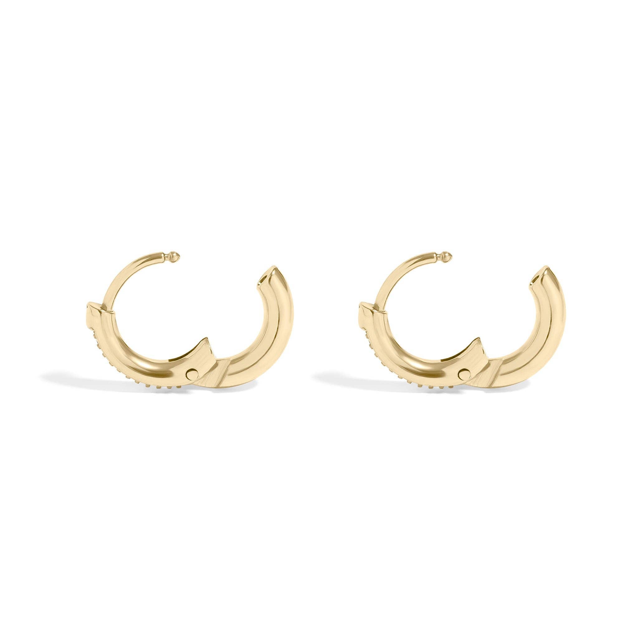 18K Gold PVD Stainless Steel CZ Mini Huggie Earrings