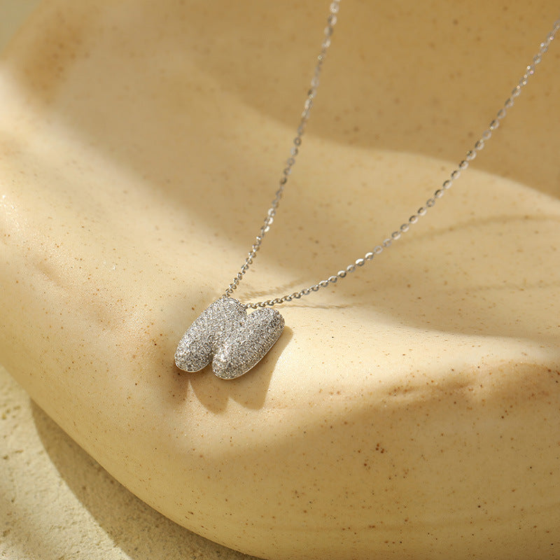 Stainless Steel Bubble Letter Initial Pendant