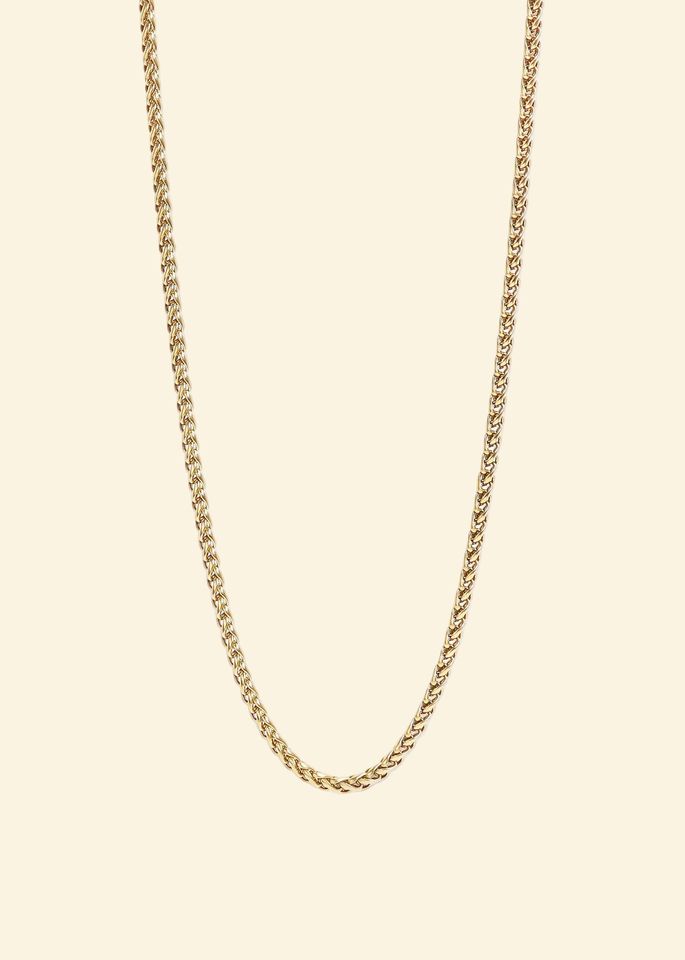 Stainless Steel Gold Wheat Chain Necklace