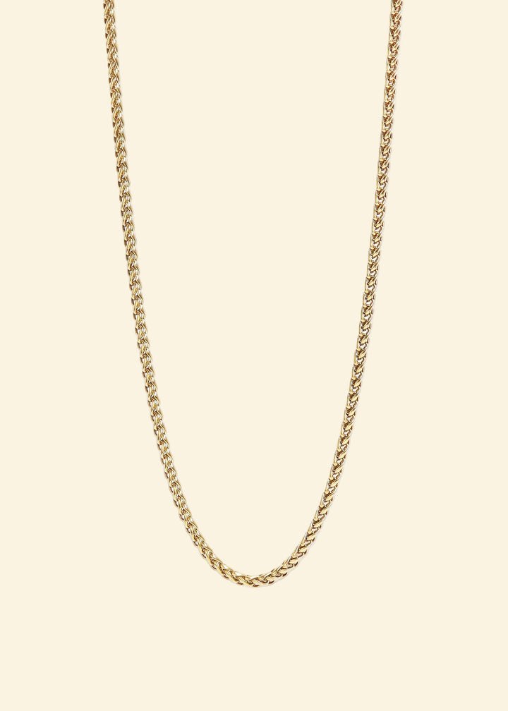 Stainless Steel Gold Wheat Chain Necklace