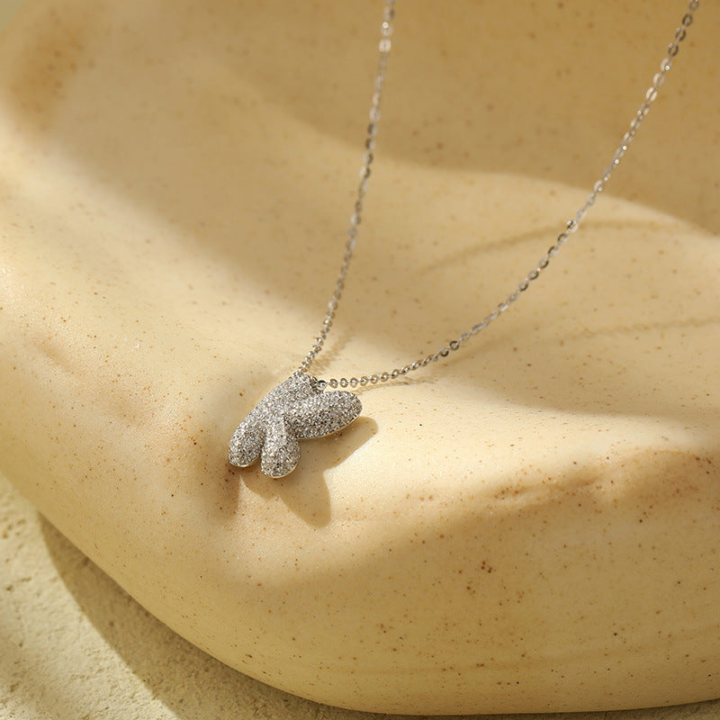 Stainless Steel Bubble Letter Initial Pendant