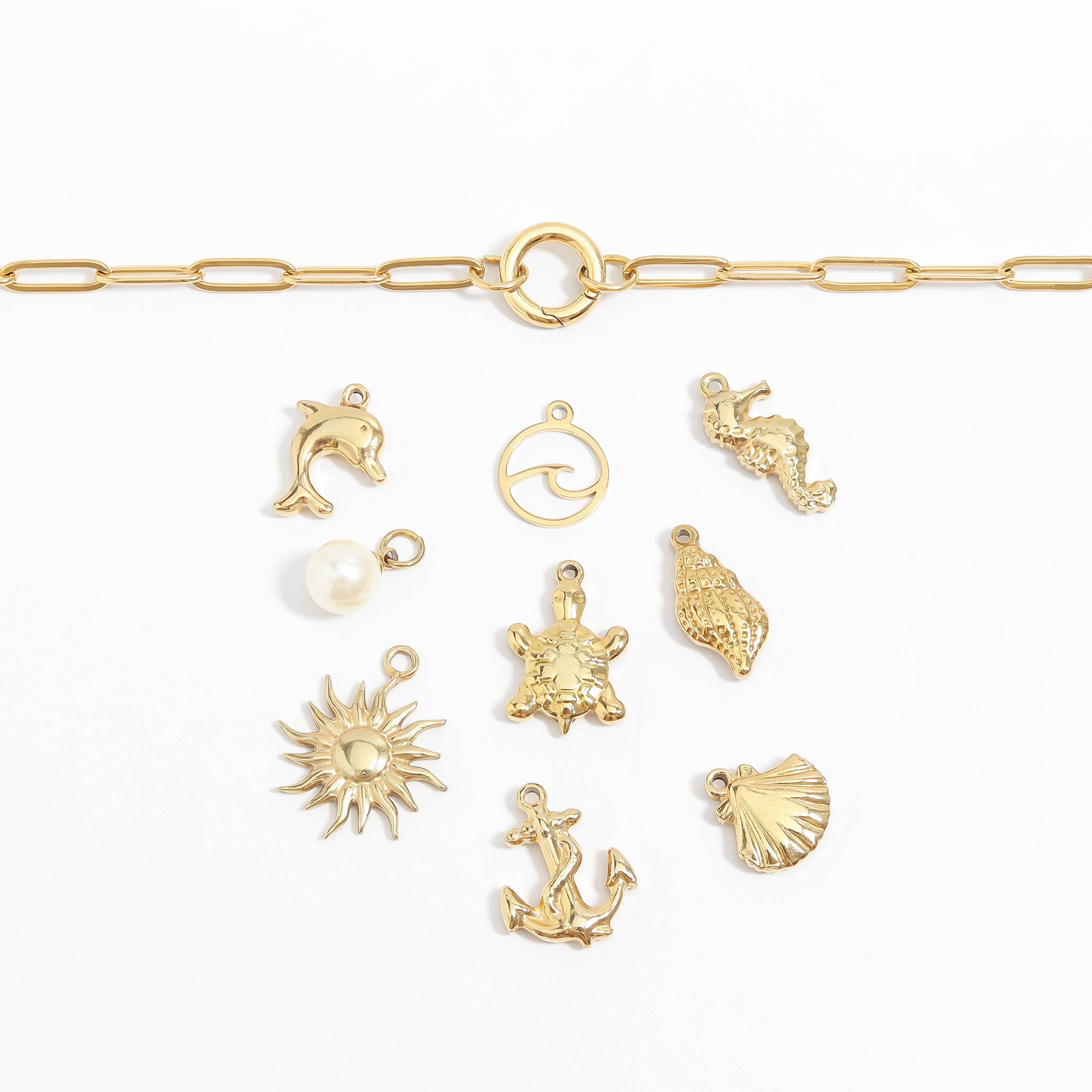 Stainless Steel Paperclip Carabiner Charm Holder Necklace