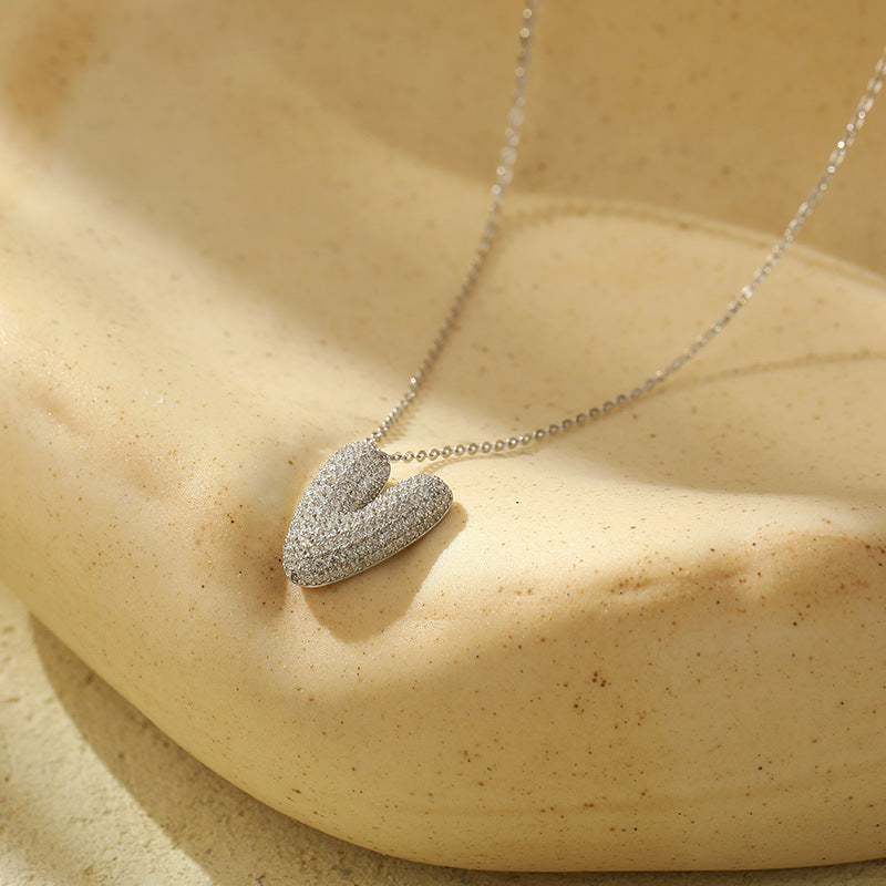 Stainless Steel Bubble Letter Initial Pendant