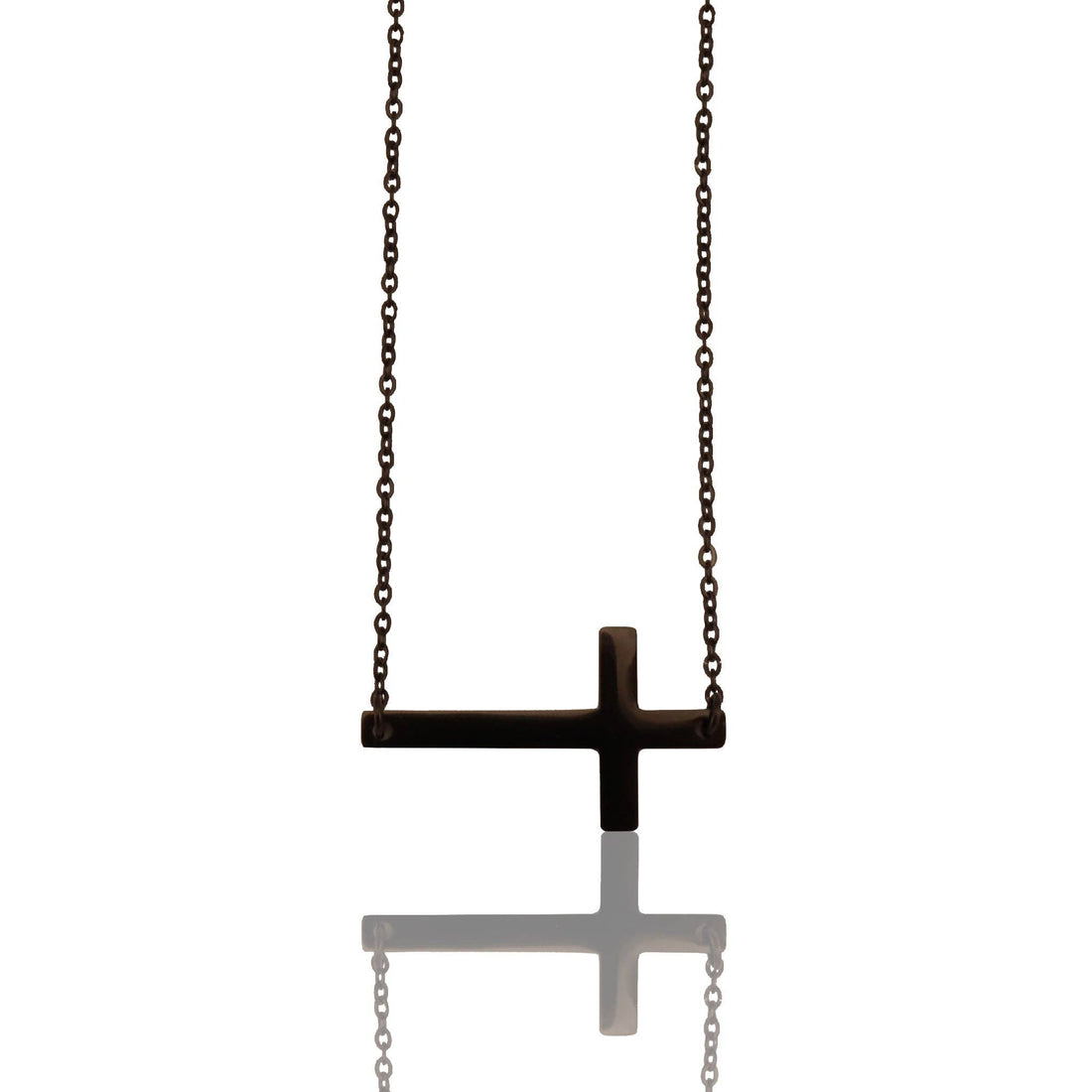 Stainless Steel Horizontal Cross Necklace