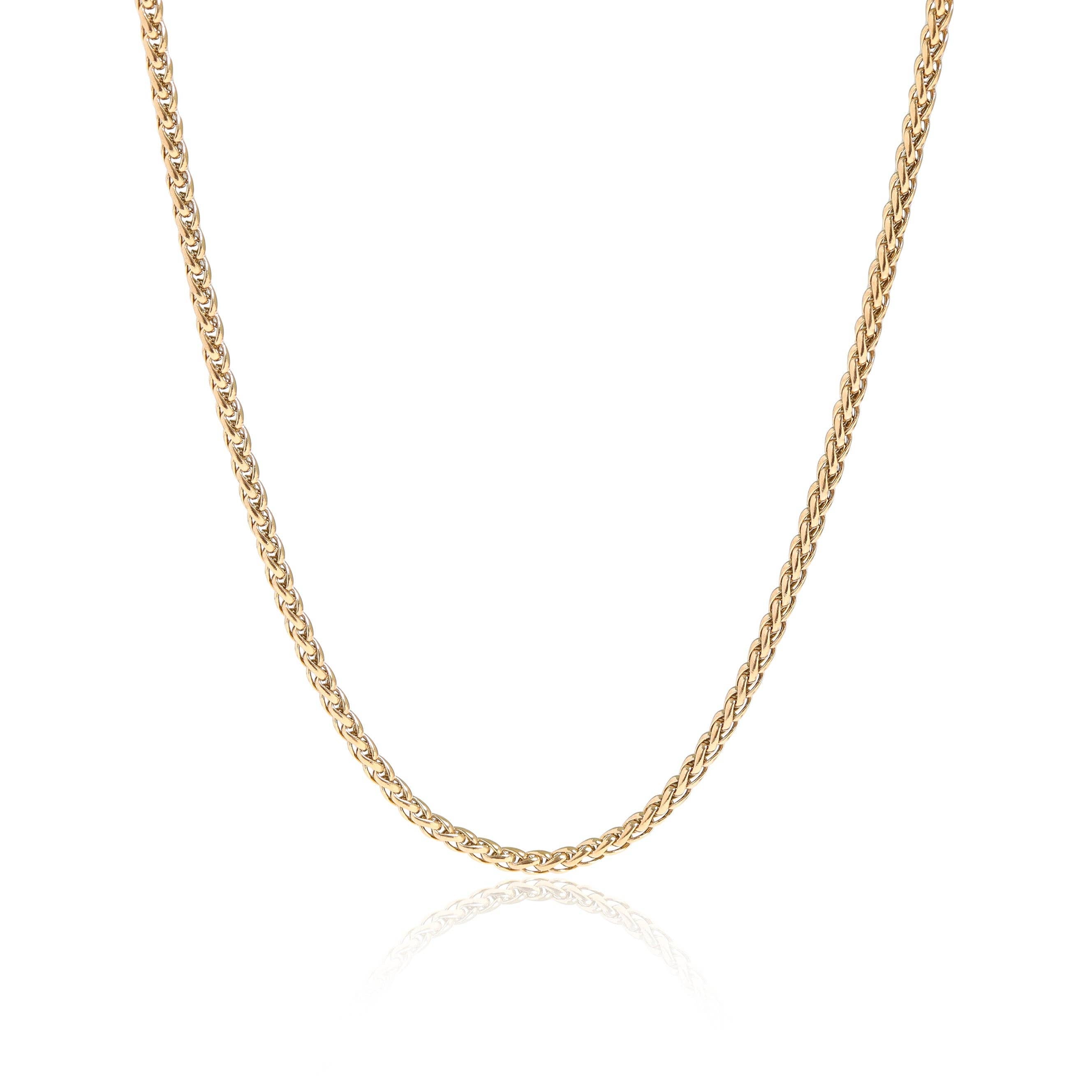 Stainless Steel Gold Wheat Chain Necklace
