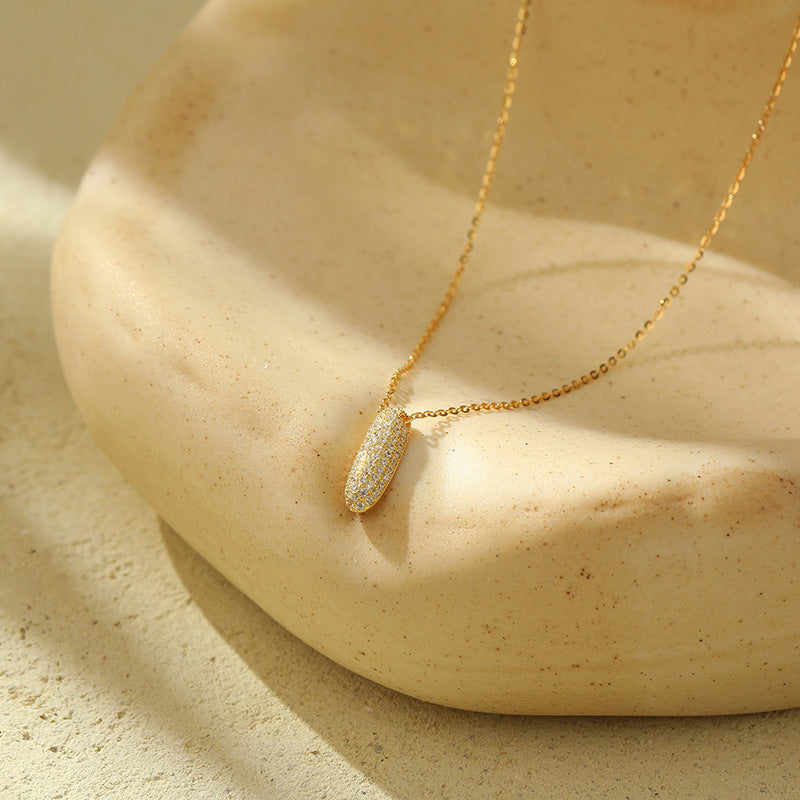 Stainless Steel Bubble Letter Initial Pendant