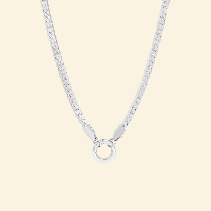 18K Gold PVD Stainless Steel Curb Charm Holder Necklace