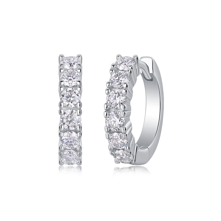 Pursuit - Diamond Earrings With Moissanite S925 Sterling Silver And Platinum-plated Stud Earrings