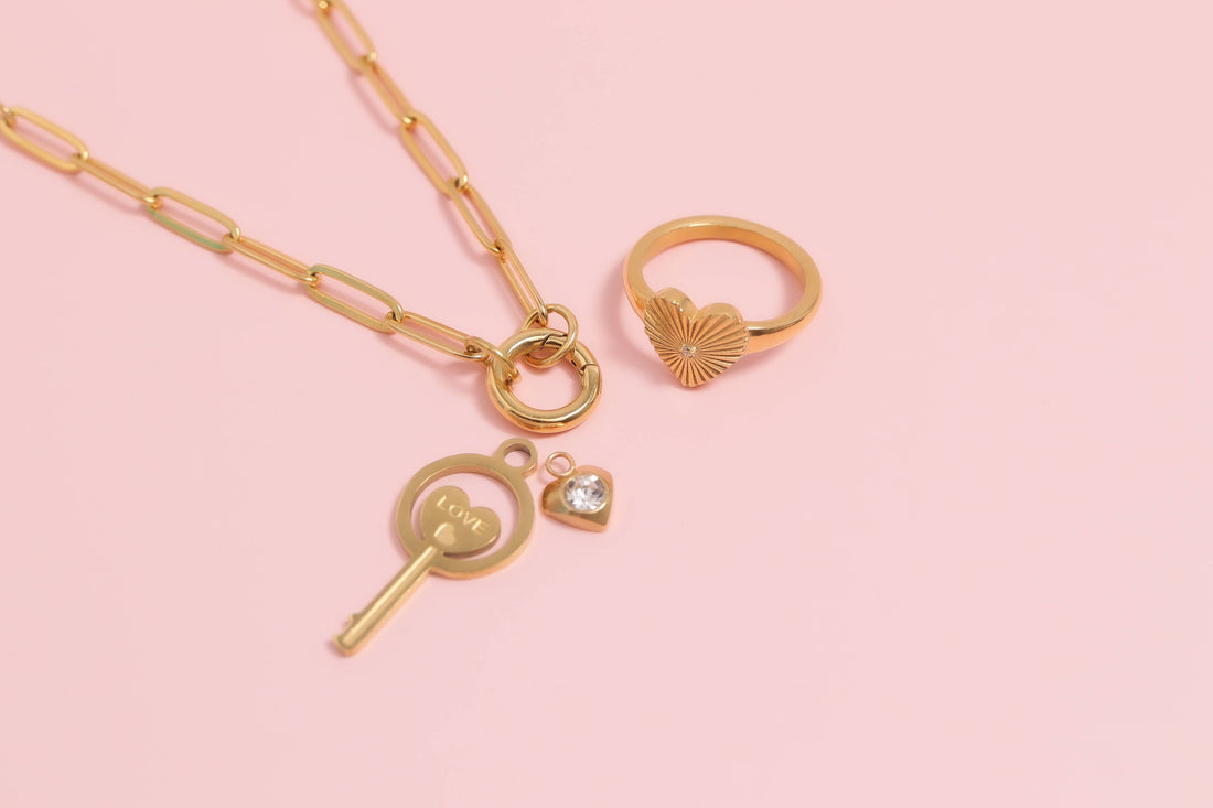 Stainless Steel Paperclip Carabiner Charm Holder Necklace