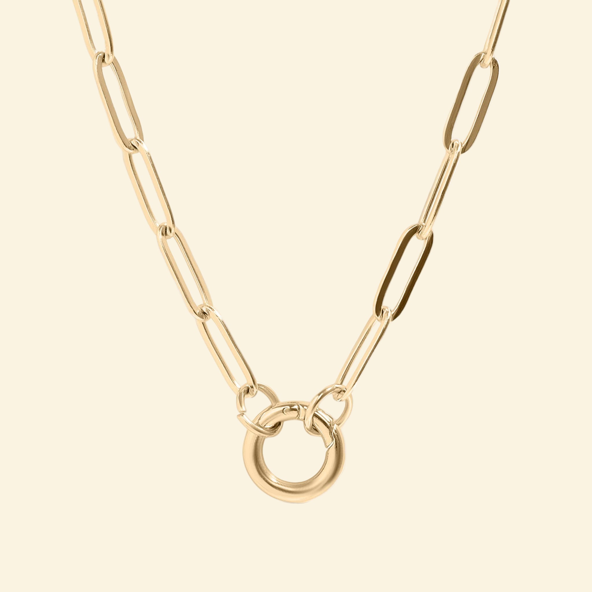 Stainless Steel Paperclip Carabiner Charm Holder Necklace