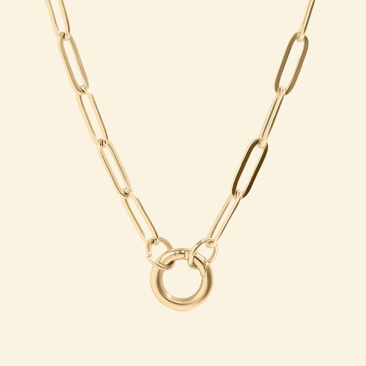 Stainless Steel Paperclip Carabiner Charm Holder Necklace