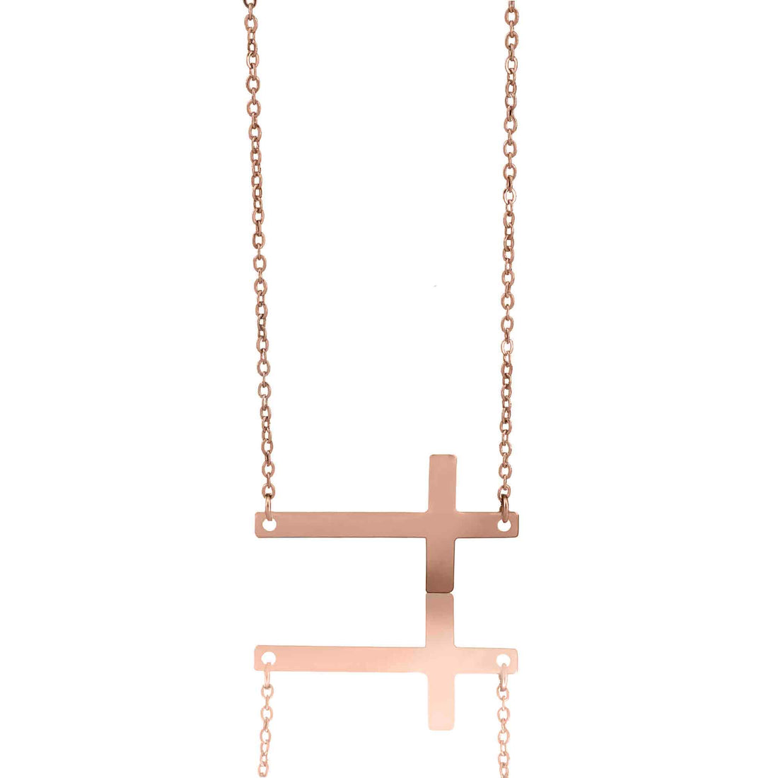 Stainless Steel Horizontal Cross Necklace